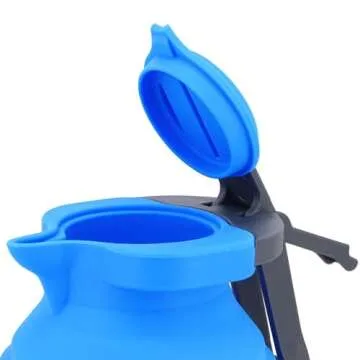 Collapsible Camping Kettle for Hiking Travel & Outdoors & Indoors 42 Ounce Capacity Blue/Green