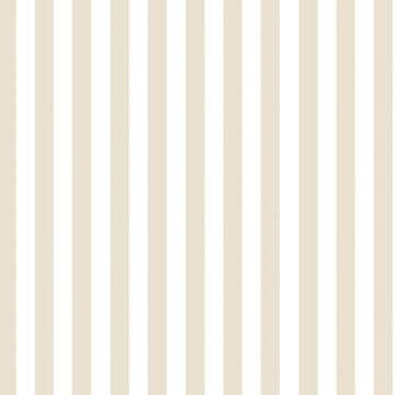 Wake In Cloud - Striped Comforter Set, Ticking Stripe Vertical Pinstripe Neutral Farmhouse Pattern Printed, Soft Lightweight Bedding, 3 Pieces, Beige, Queen Size