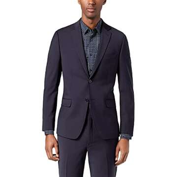 Calvin Klein Men's Slim Fit Stretch Suit, Navy Dark, 40 Regular