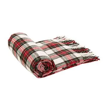 Glitzhome Plaid Throw Blanket for Cozy Living Spaces