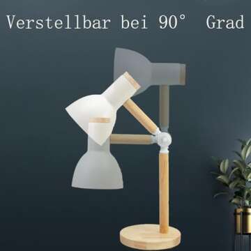 himmel Table Lamp, Adjustable Wooden Table Lamp, Children's Desk Lamp for Bedroom, Living Room, E27 Base Reading Next Lamp