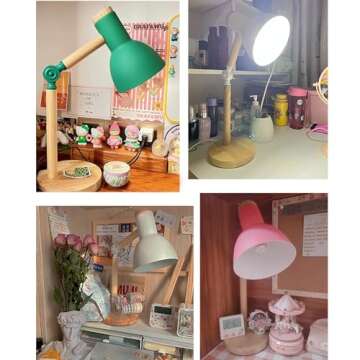 himmel Table Lamp, Adjustable Wooden Table Lamp, Children's Desk Lamp for Bedroom, Living Room, E27 Base Reading Next Lamp