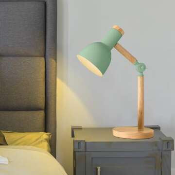 himmel Table Lamp, Adjustable Wooden Table Lamp, Children's Desk Lamp for Bedroom, Living Room, E27 Base Reading Next Lamp