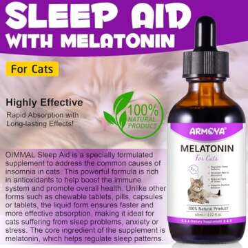 ARMOYA Cat Melatonin - Effective Calming Aid for Cats