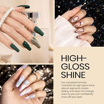 Beetles Gel Nail Polish Set- Burgundy Glitter Gel Polish Green Blue Red Nail Polish Intimate Atmosphere Collection U v Soak Off Nail Lamp Base Top Coat Gifts for Women