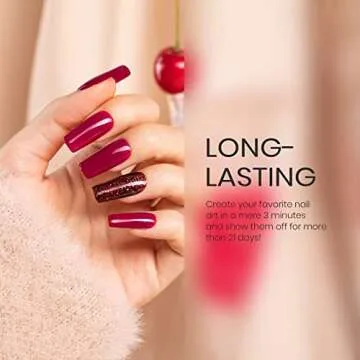 Beetles Gel Nail Polish Set- Burgundy Glitter Gel Polish Green Blue Red Nail Polish Intimate Atmosphere Collection U v Soak Off Nail Lamp Base Top Coat Gifts for Women