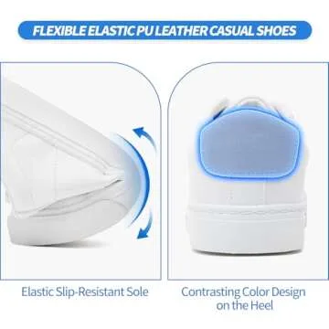 Kufeiti Comfortable White PU Leather Sneakers for Women