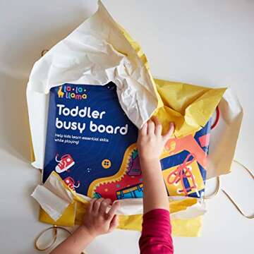 Toddler Busy Board - Montessori Fine Motor Skills Toy - Zipper Buckle Button Shoe Tying Practice Board - Sensory Activity Busy Board for Toddlers - Soft Felt Travel Learning Toys for Kids Ages 3 4 5