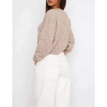 Cioatin Women Y2K Open Front Button Down Crop Cardigan