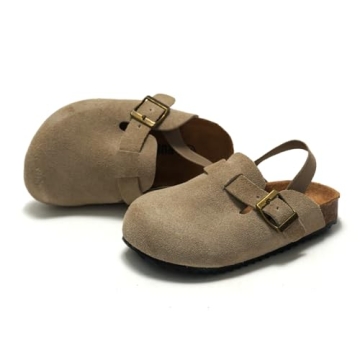 Adorable East Bajia Suede Clogs for Kids Slip-on Sandals