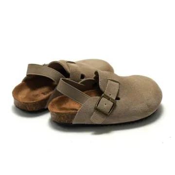 Adorable East Bajia Suede Clogs for Kids Slip-on Sandals
