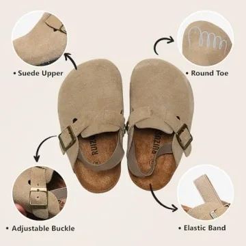 Adorable East Bajia Suede Clogs for Kids Slip-on Sandals