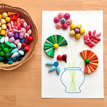 MIKNEKE 81-piece Wooden Sensory Bin Filler Toys