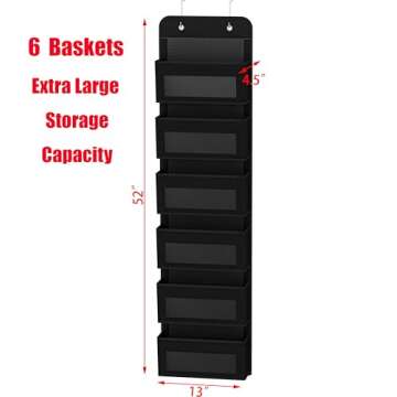 Simple Houseware 6 Pocket Over Door Organizer for Easy Storage