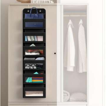 Simple Houseware 6 Pocket Over Door Organizer for Easy Storage