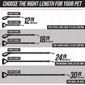 Leash Boss Short Dog Leash for Dog Training | Padded Traffic Handle Short Leash for Dog Training, To...