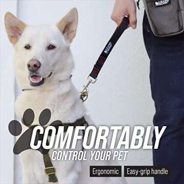 Leash Boss Short Dog Leash for Dog Training | Padded Traffic Handle Short Leash for Dog Training, Total Comfort When Dog Walking | Traffic Leash for Dogs Large, Medium, Small | Short Nylon Dog Lead
