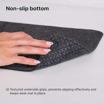 DELTAHUB - Minimalistic Felt Desk Protective Pad, Anti-Fray, Anti-Slip, Easy to Clean, Easy Glide, L...