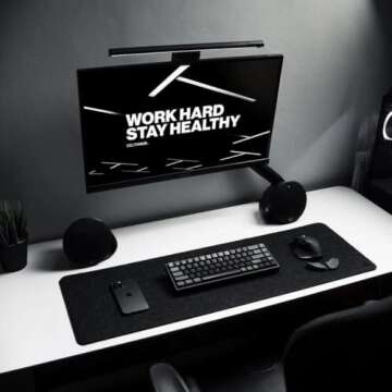 DELTAHUB - Minimalistic Felt Desk Protective Pad, Anti-Fray, Anti-Slip, Easy to Clean, Easy Glide, Long Lasting, Sleek Design, Comfortable, Resistant, Desk Mat, PC, Mac, Laptop - Medium (12x35inch)