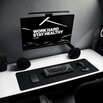 DELTAHUB - Minimalistic Felt Desk Protective Pad, Anti-Fray, Anti-Slip, Easy to Clean, Easy Glide, Long Lasting, Sleek Design, Comfortable, Resistant, Desk Mat, PC, Mac, Laptop - Medium (12x35inch)