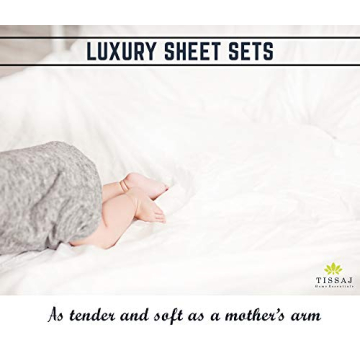Tissaj Organic Cotton Queen Sheets - Luxury Eco Bedding Set