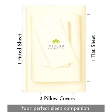Tissaj Organic Cotton Queen Sheets - Luxury Eco Bedding Set