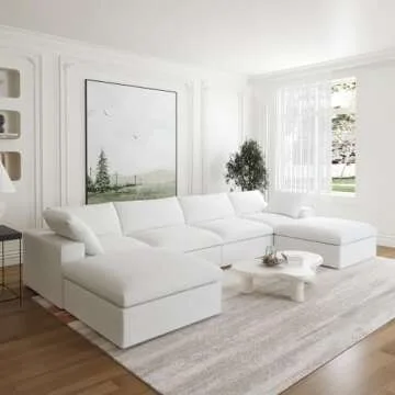 Comfortable U-Shaped Cloud Couch with Removable Covers