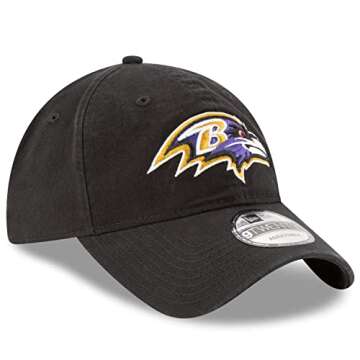 New Era NFL Core Classic 9TWENTY Adjustable Hat Cap One Size Fits All (Baltimore Ravens Black)