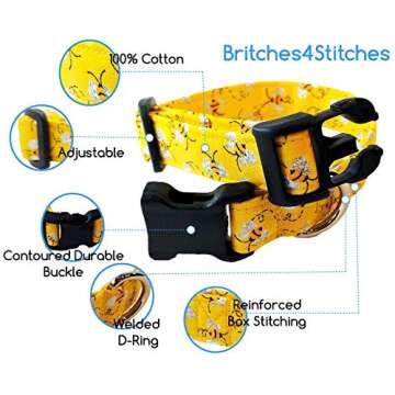 Green Shamrock on White Dog Collar - Puppy St. Patrick's Day Saint Patty Fabric Adjustable Irish Lucky Glitter (XS- Toy Dog)