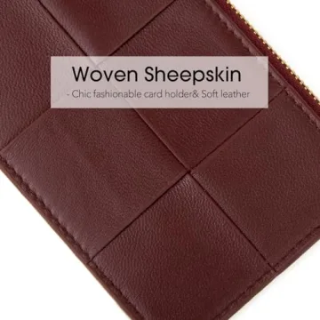 Chic DONNAIN Woven Sheepskin Card Holder for Women