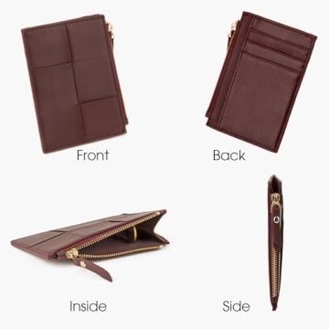 Chic DONNAIN Woven Sheepskin Card Holder for Women