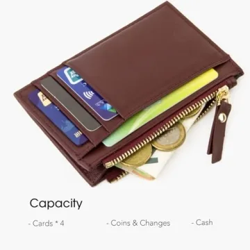 Chic DONNAIN Woven Sheepskin Card Holder for Women