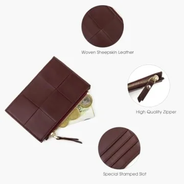 Chic DONNAIN Woven Sheepskin Card Holder for Women