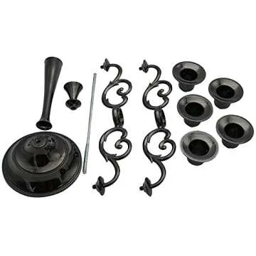 5 Candle Metal Candelabra Candlestick Holders 10.24 inch Tall Candle Holder Wedding Event Candelabra（Black）