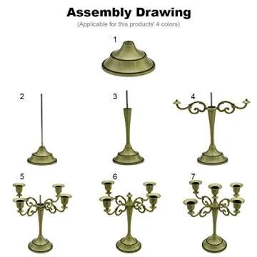 5 Candle Metal Candelabra Candlestick Holders 10.24 inch Tall Candle Holder Wedding Event Candelabra（Black）