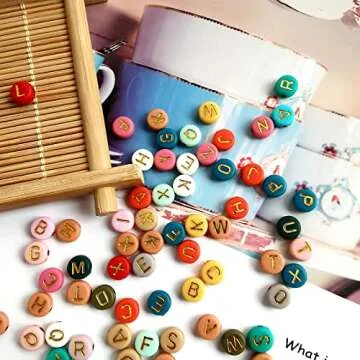 Amaney 1000pcs Colorful Acrylic Letter Beads for Crafts
