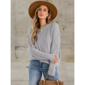 Stylish Oversized Cable Knit Sweater for Women by ANRABESS