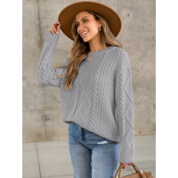 Stylish Oversized Cable Knit Sweater for Women by ANRABESS