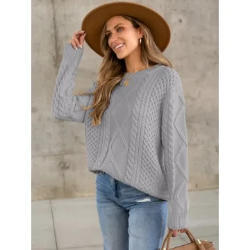 Stylish Oversized Cable Knit Sweater for Women by ANRABESS