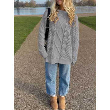Stylish Oversized Cable Knit Sweater for Women by ANRABESS