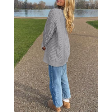 Stylish Oversized Cable Knit Sweater for Women by ANRABESS