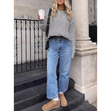 Stylish Oversized Cable Knit Sweater for Women by ANRABESS