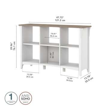 Bush Furniture Salinas Cube Organizer in Pure White