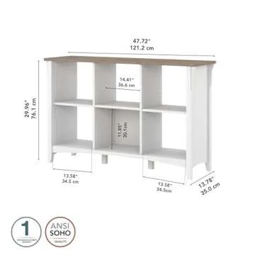 Bush Furniture Salinas Cube Organizer in Pure White