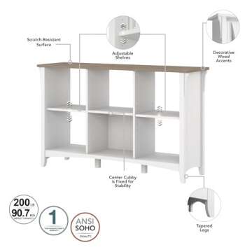 Bush Furniture Salinas Cube Organizer in Pure White