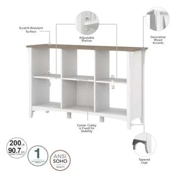Bush Furniture Salinas Cube Organizer in Pure White