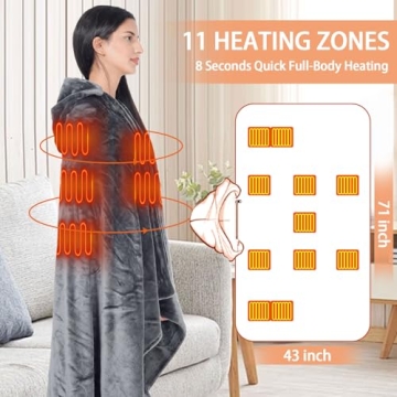 Portable Heated Throw Blanket with Power Bank for Comfort