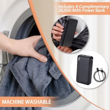 Portable Heated Throw Blanket with Power Bank for Comfort