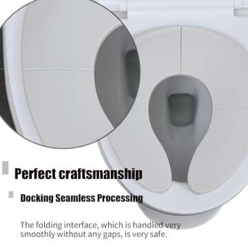 Funbliss Portable Potty Training Seat Foldable & Secure Toilet Seat for Toddlers Travel Friendly Design Non Slip Suction Cups Anti Pinch Pads Grey
