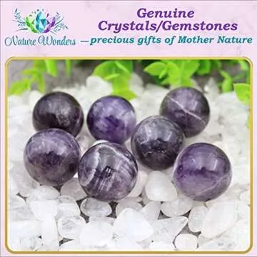 Nature Wonders Crystal Ball Sphere Amethyst (Deep Violet) 7 Spheres 1”, 24-26mm for Reiki, Energy Healing, Meditation, Palm Stones, TouchStones